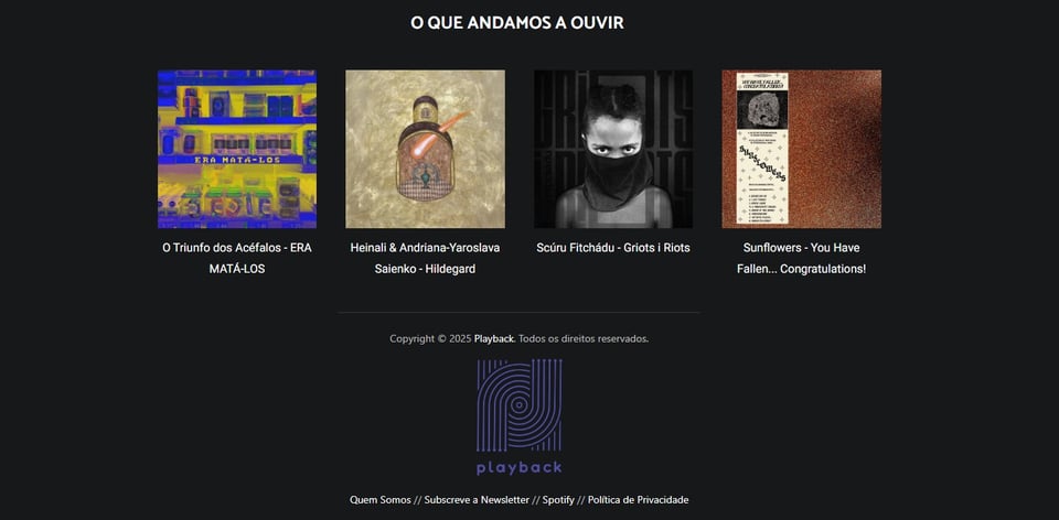 Recomendações Playback #57