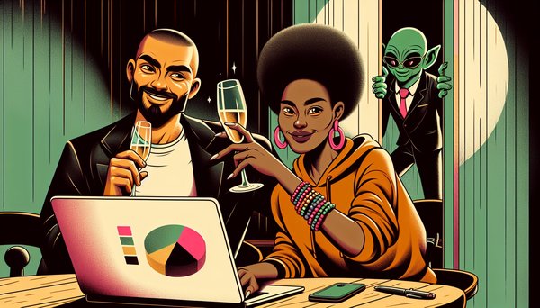 Founders celebrating while aliens sneak through the SAFEs door