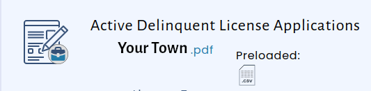 Delinquency listing header showing the link to the pre-rendered letters pdf as well as a csv