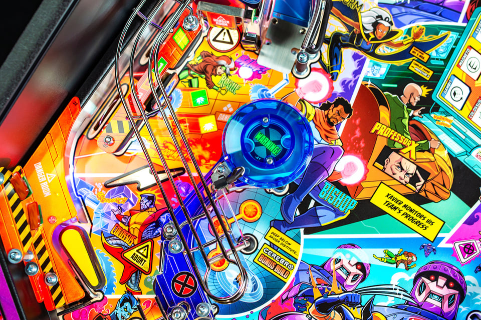 Lower playfield of The Uncanny X-Men pinball table.