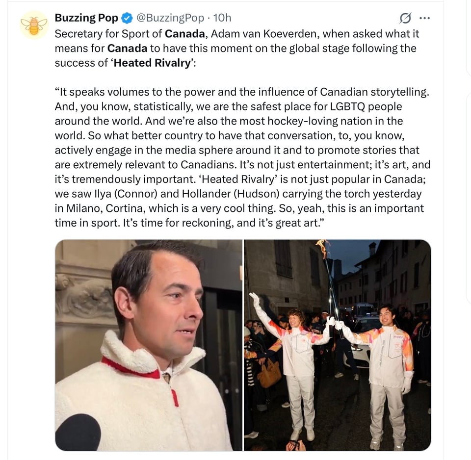 Heated Rivalry has Canada pride.