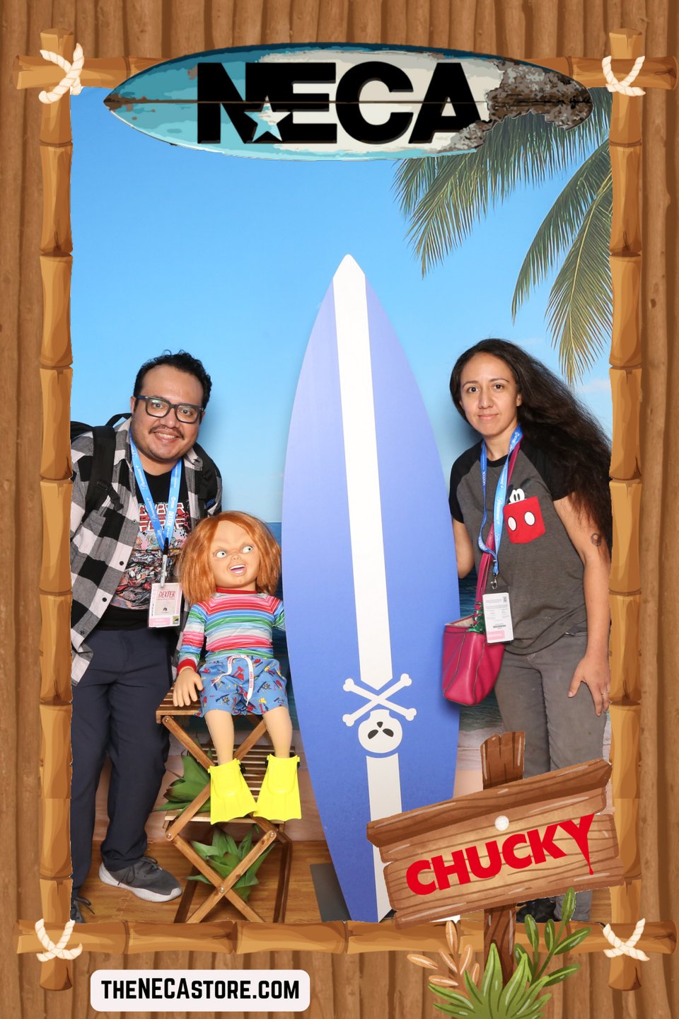 NECA Chucky Doll with Henry and Deborah at SDCC. Tiki vibes.