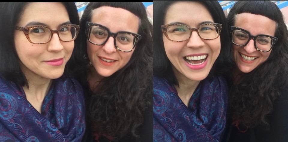 two women posing for a selfie