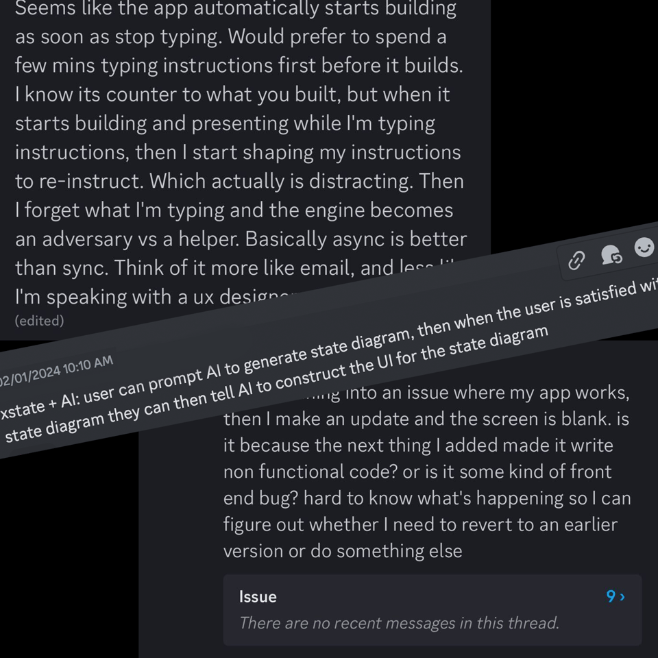 Discord messages about how live build was an issue