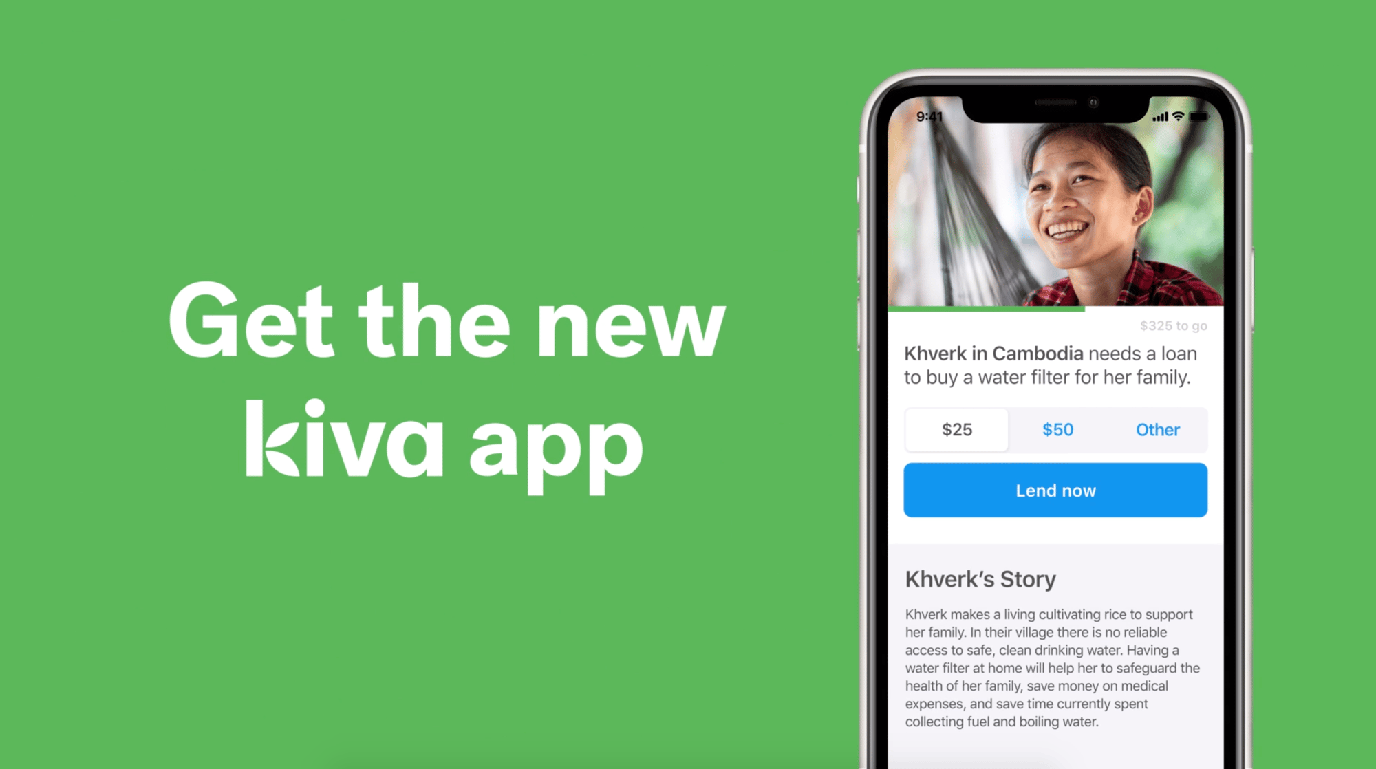 A thumbnail for Kiva's launch video.