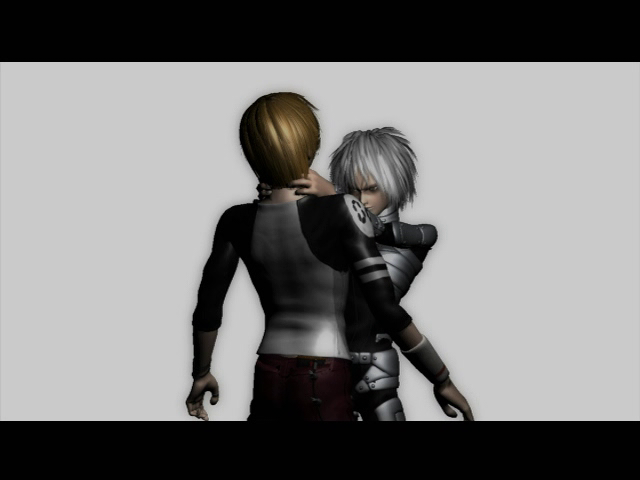 One man strangling another