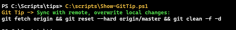 Show a random git tip in PowerShell