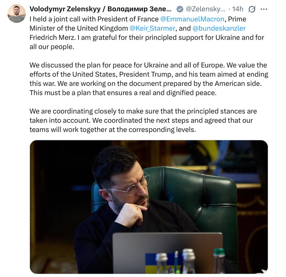 Zelensky speaks about the support he has.