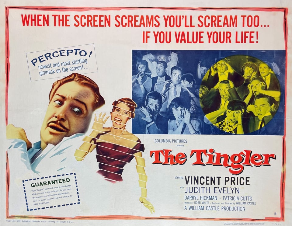 Quad poster for "The Tingler."