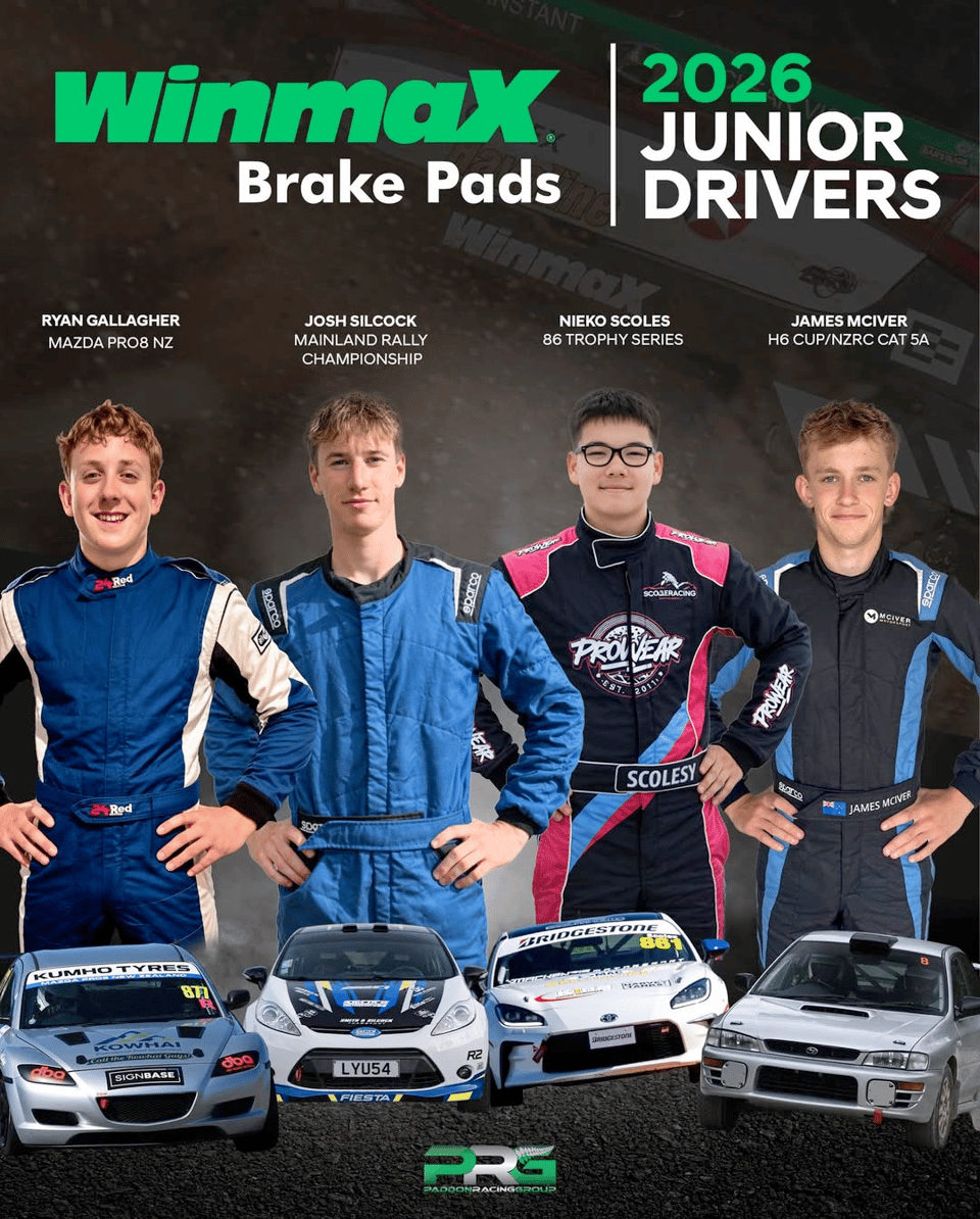 The four winmax brakes junior drivers including Nieko Scoles