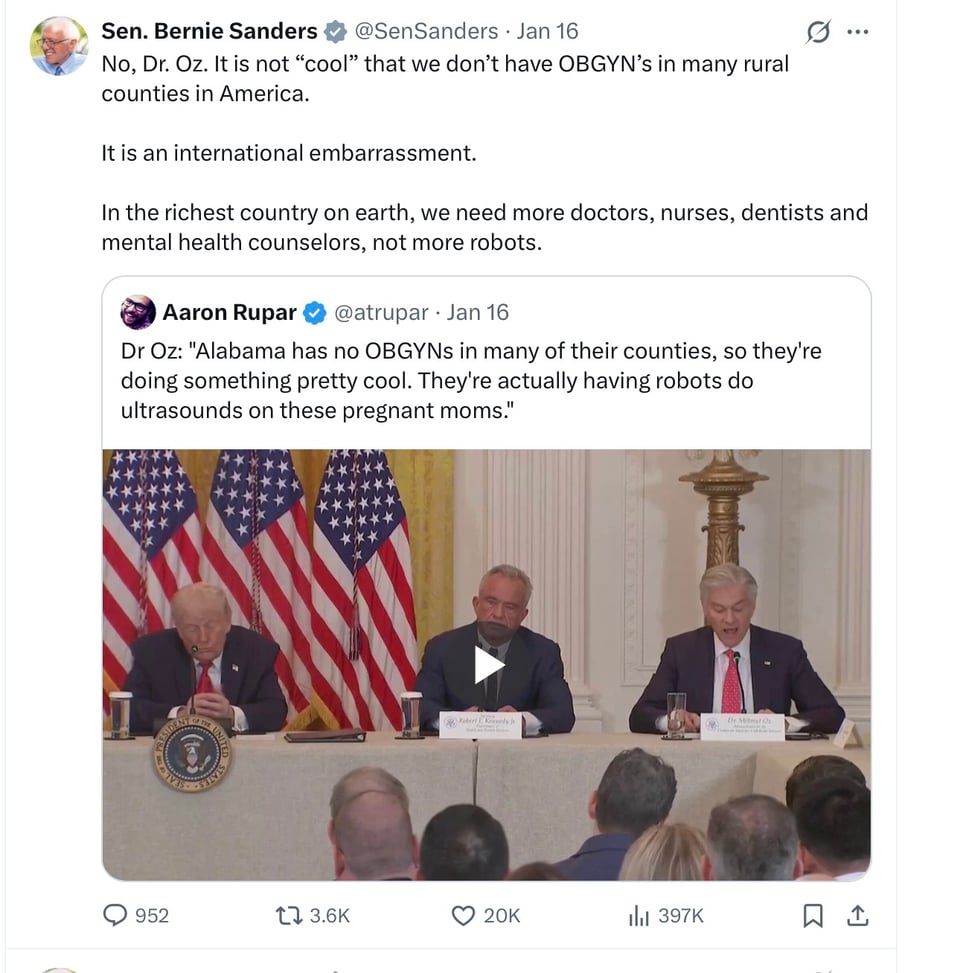 Senator Sanders and Oz