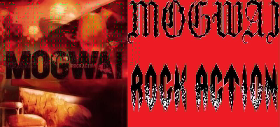 Several photographs superimposed on one another, red tinted. It's difficult to make out what's here. I see a bald man with one arm up like he's scratching the back of his neck. I see what looks like a chair next to a wall that has a series of vinyl record-like circles on it. I don't know if any of this is really there.