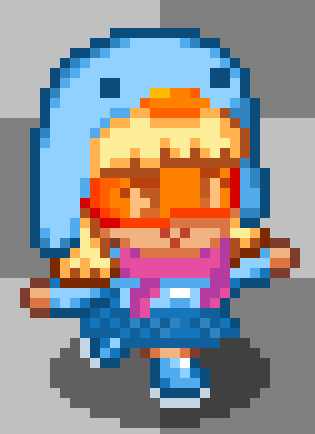 The same girl as the above picture, in pixel art form
