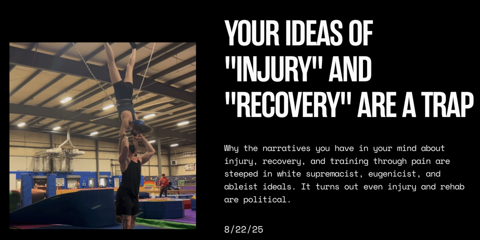 Your ideas about "injury" and "recovery" are a trap