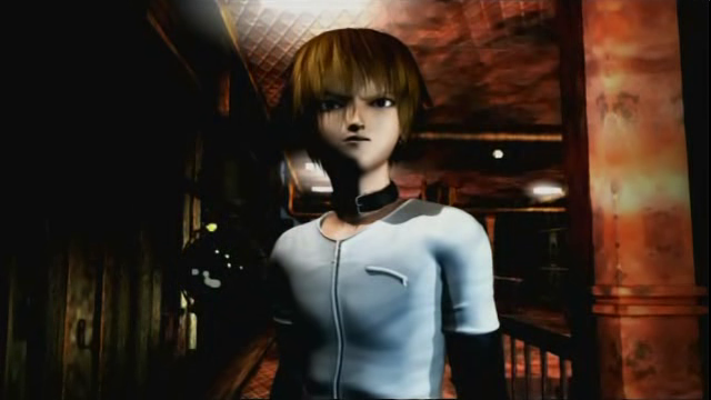 Rion in a decrepit hallway