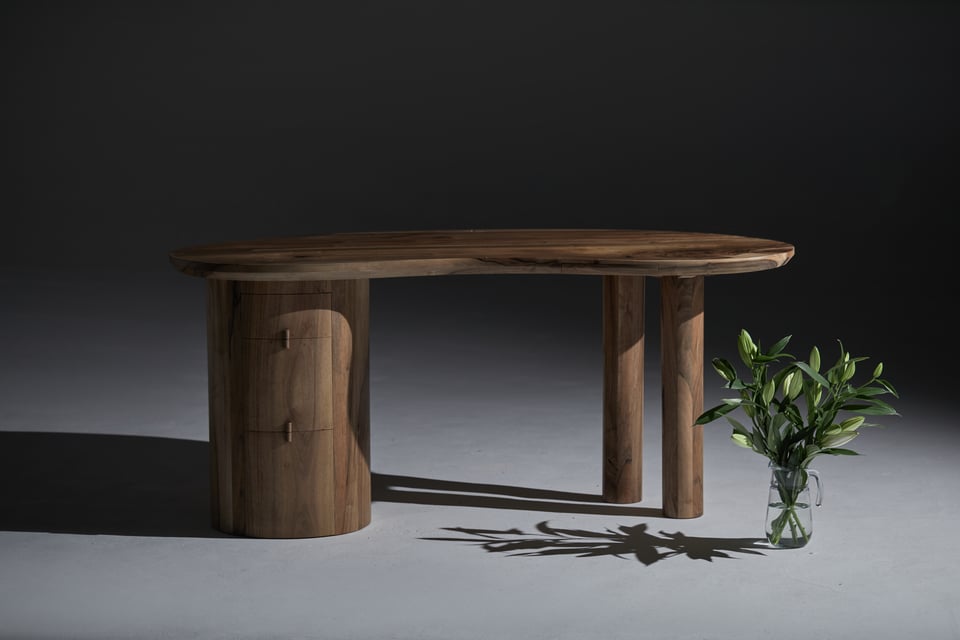 Kidney Shaped Desk in walnut