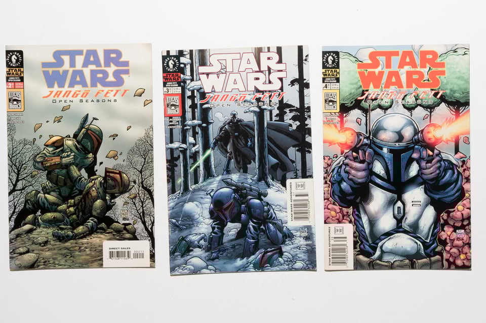 The covers of Jango Fett: Open Seasons 2-4