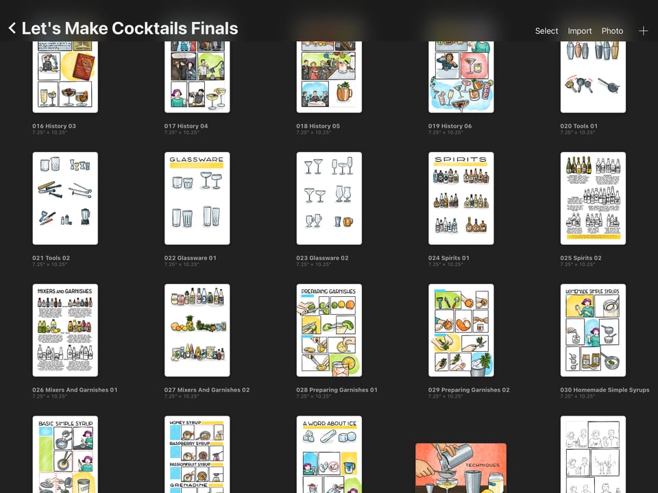 a screengrab of my procreate pages