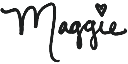 Maggie's signature, written in cursive with a heart above the i.