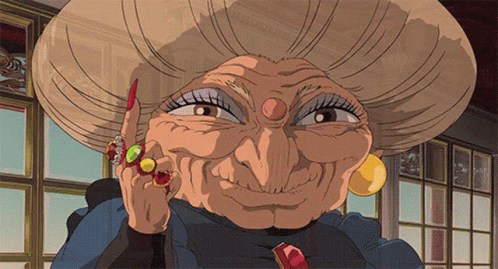 Yubaba casting a spell - gif