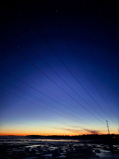 sunrise peeking over the horizon
