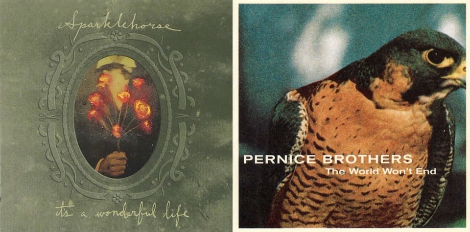 First pic: I think this is a green, old, worn picture frame with an oval window set into it for the photo. The photo within is the torso of a man, in an old fashioned, 20s-style suit, holding a bouquet of rose-like flowers. The flowers burst with bright orange and red colors. Around the oval shape are ribbon shapes, decorating it. Second pic: A close picture of a hawk or some other kind of bird of prey. The color-correction of the photo has turned the head and wings of the bird a dark grey-blue-green, and the chest a faded orange. The bird looks off to the right, the image cuts off the bird's beak.