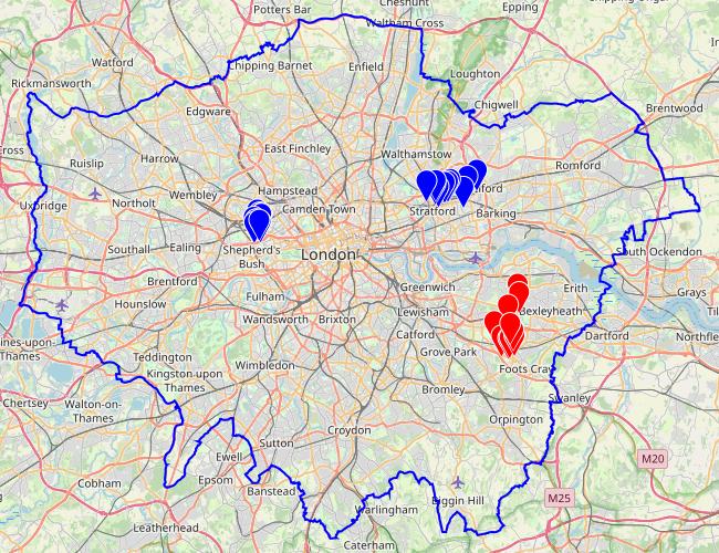 A map of mewses visited so far