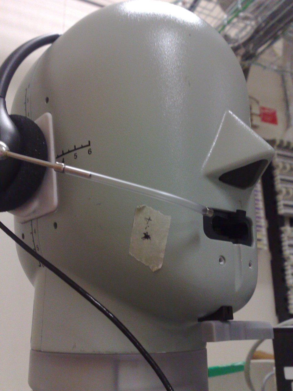 a mannequin wearing a headset