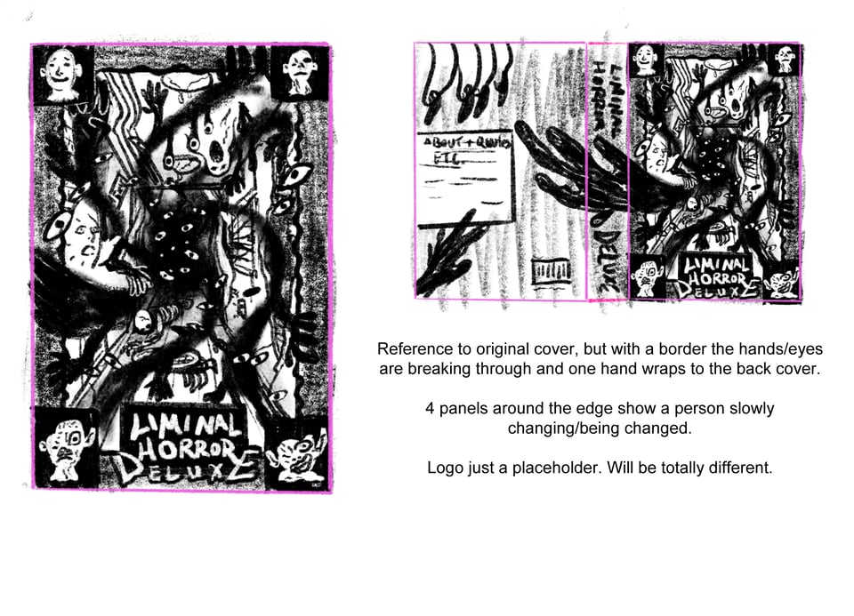 sketch proposal for LIMINAL HORROR DELUXE EDITION cover