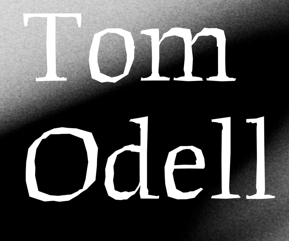 Screengrab from the Tom Odell website by Fraser Muggeridge Studio. White LTR Beowolf on a gray background.