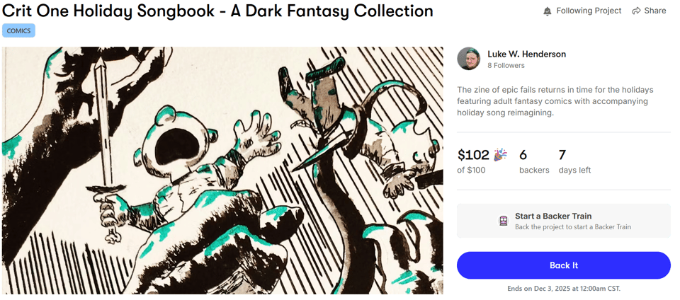 Screenshot of campaign page