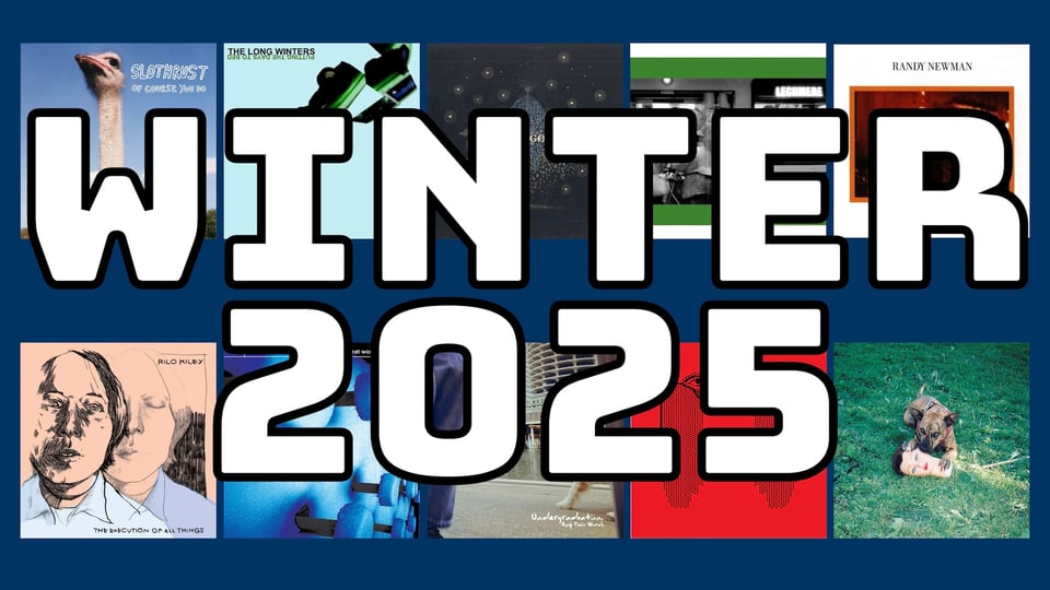 Winter 2025 playlist with collage of albums