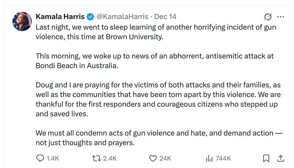Kamala Harris on the shooting at Brown