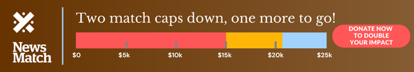 Thermometer showing that The Xylom has raised $20,598 and counting during NewsMatch