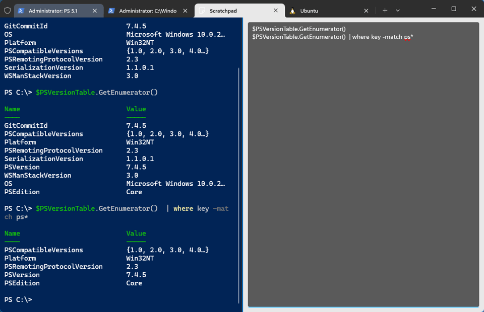 Scratchpad Split-Screen