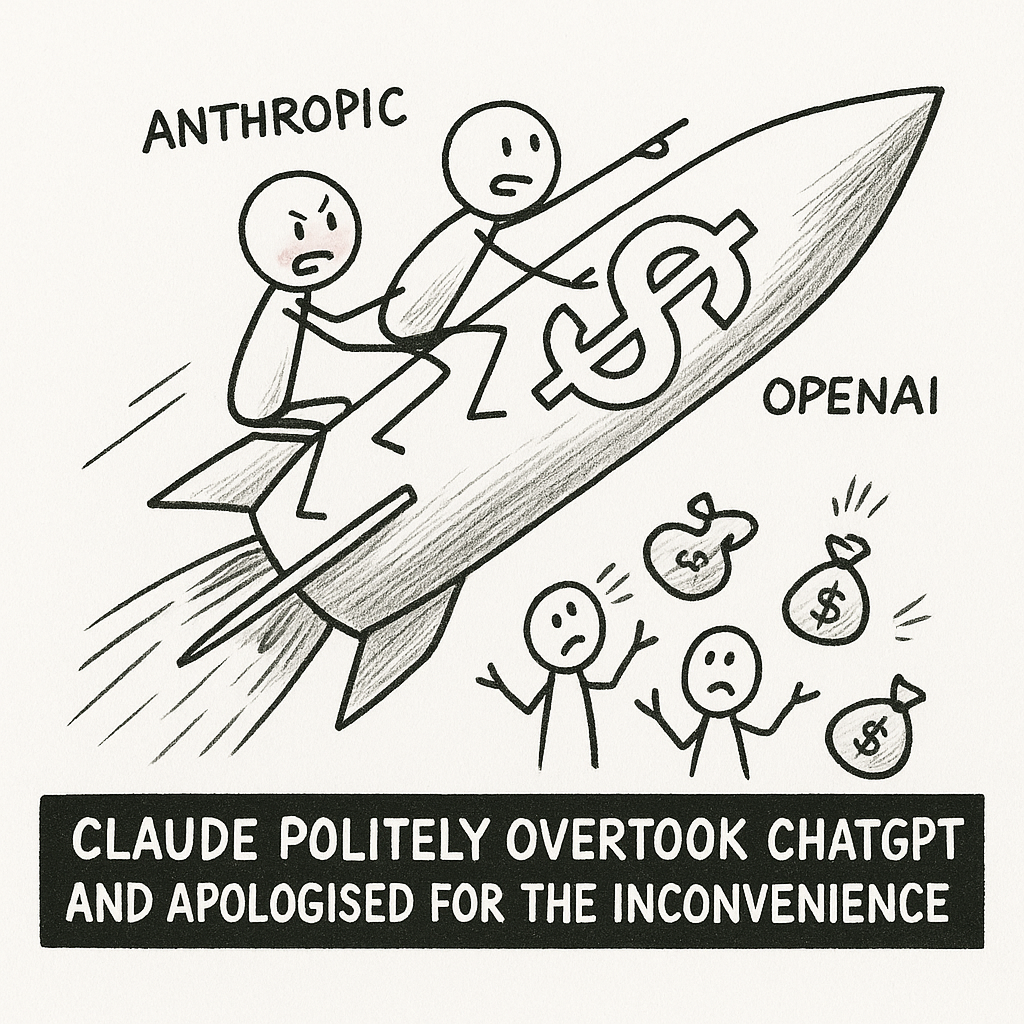 CLAUDE POLITELY OVERTOOK CHATGPT AND APOLOGISED FOR THE INCONVENIENCE.