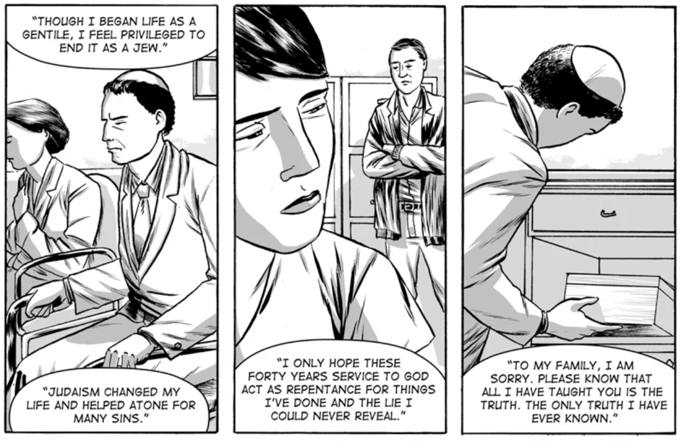 a scene from the big kahn, a graphic novel