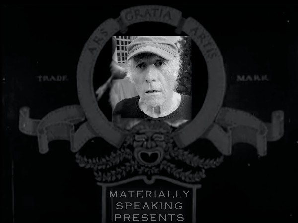 Portrait of the artist Pollès overlaid on MGM studio logo.