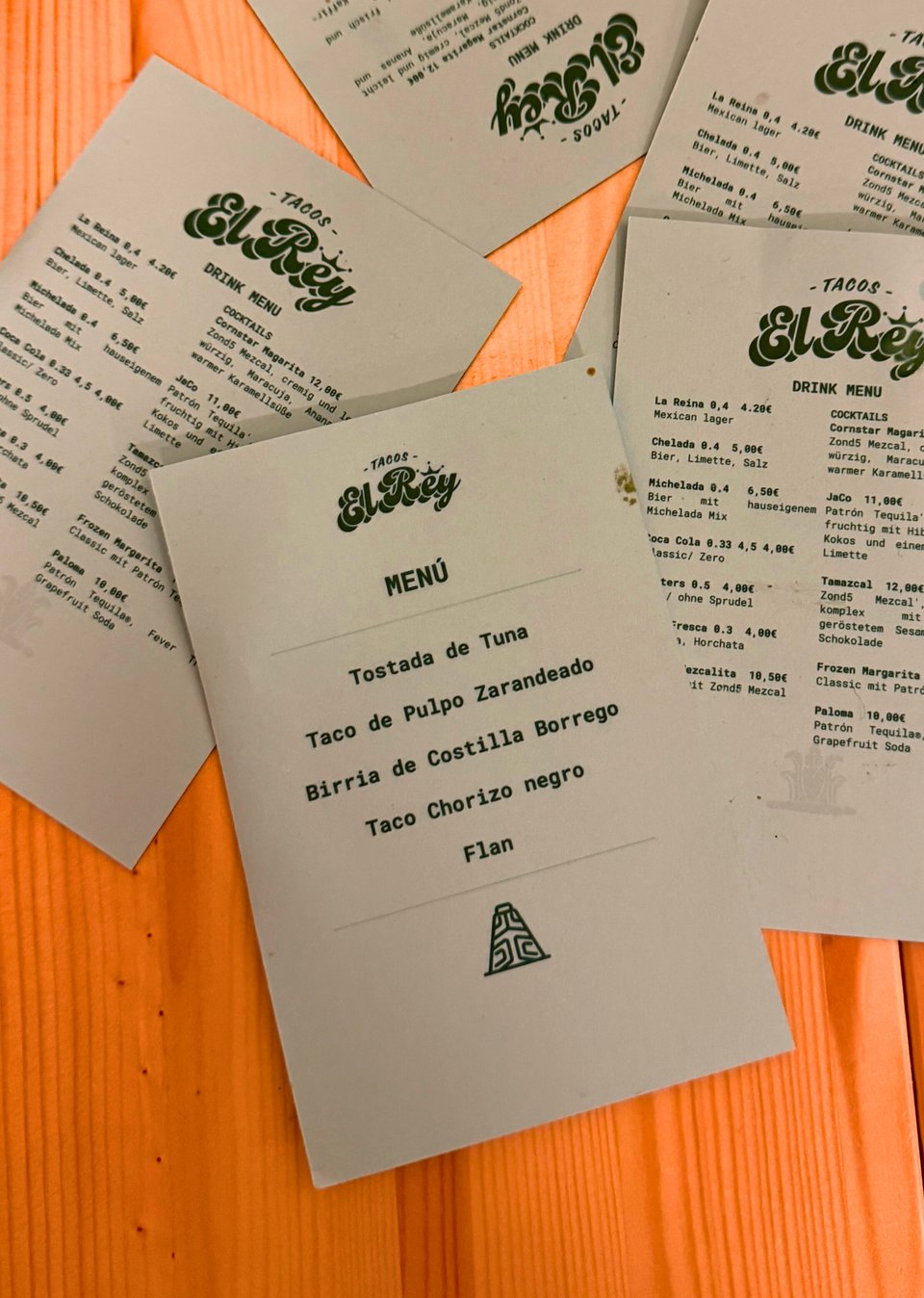 Menu at Tacos El Rey