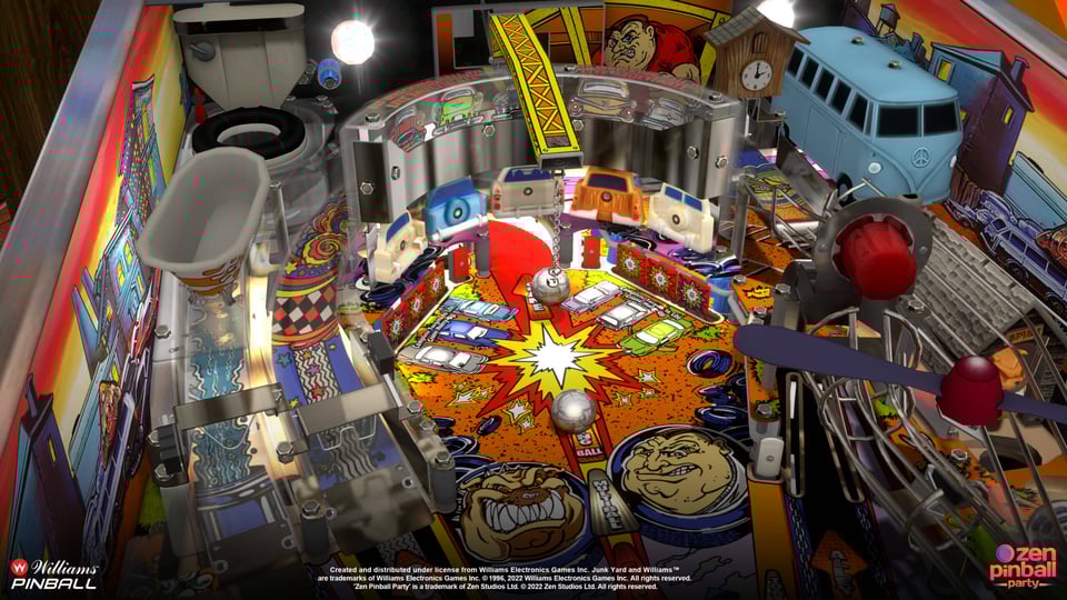 Screenshot of a digital recreation of the Junk Yard pinball machine.