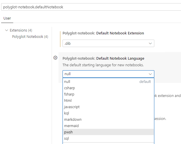 Configure Notebook defaults