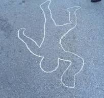 A chalk outline