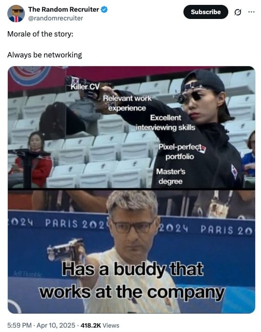 Always be networking meme