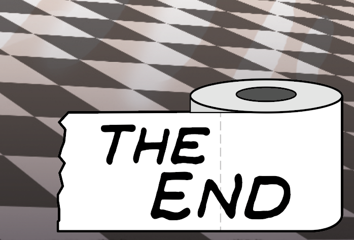 A toilet roll with 'The End' written on it