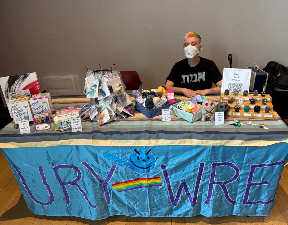 my craft market table with all sorts of goodies for sale.