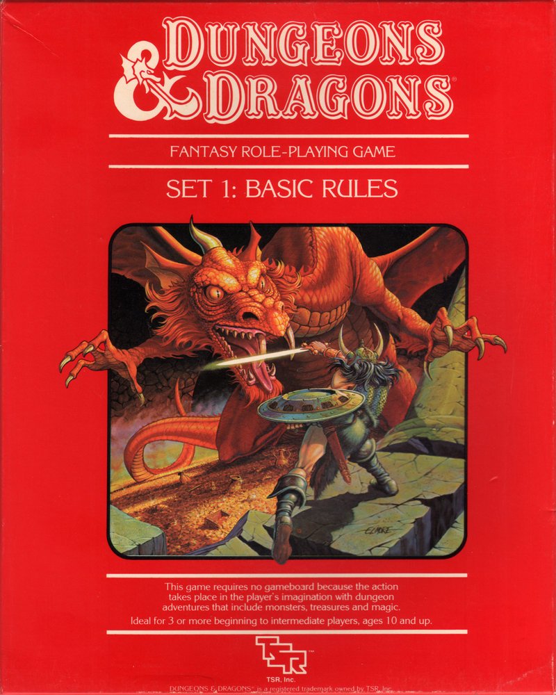 Dungeons and Dragons red box set from the 1980s