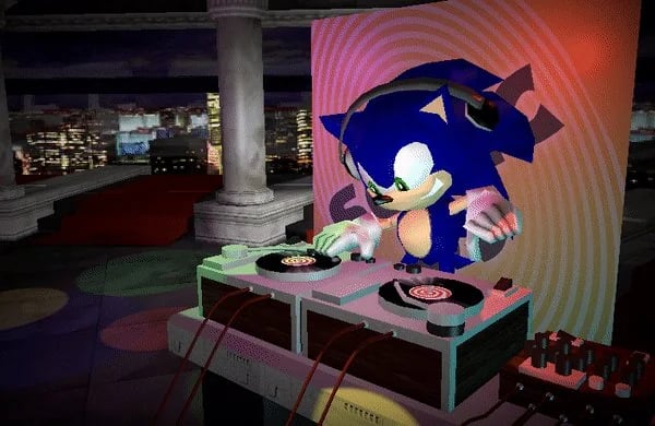 Sonic The Hedgehog DJing.