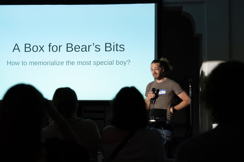 Jim presenting at In The Making.