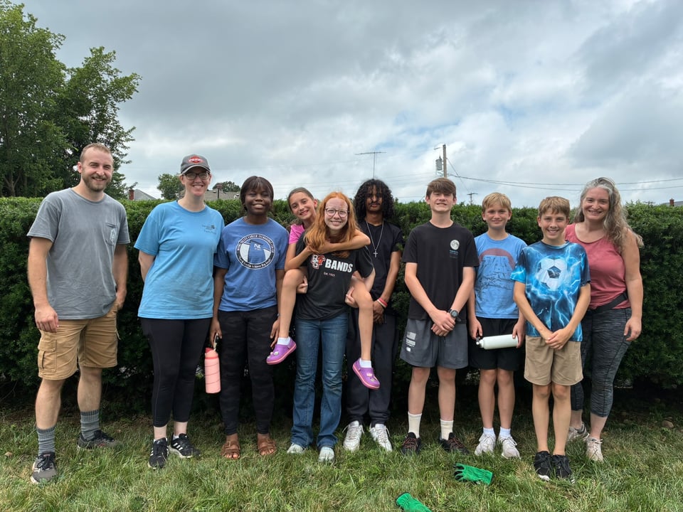 Fairview youth group serving the church.