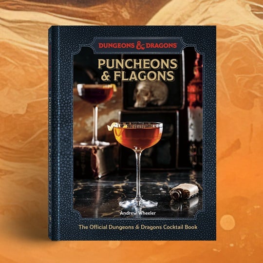 Cover for Puncheons & Flagons, featuring delicious cocktails in a mysterious tavern.